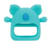 Nuby Silicone Wrist Teething Mitten - Baby Teether 3-6+ Month, Blue Hippo