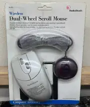 Radio Shack Wireless Dual Wheel Scroll Mouse Programmable W/ Sensor & Disk NEW