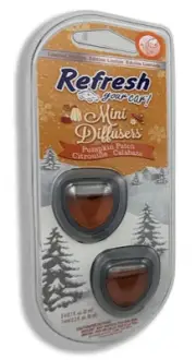 Refresh Car Air Freshener Vent Clip and Mini Car Oil Diffuser, Pumpkin Patch