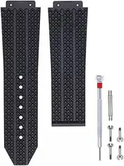[Adwoa] Silicone Rubber Watch Band Strap Replacement for Hublot Big Bang- Compatible with Hublot 19mm*25mm*22mm Big Bang Watch Strap