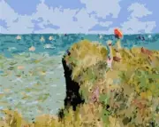 Cliff Walk At Pourville By Claude Monet Painting Art Paint By Numbers Kit DIY