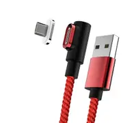 Magnetic Sideway Fast Charging Cable for Micro USB 1m Red