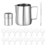 Milk Frothing Pitcher, 12oz/350ml Pitcher with Decorating Art Pen