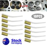 10Pcs Small Wire Brush Set Steel Brass Wire Brushes Paint Rust Remover Tools AU