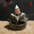 Waterfall Backflow Incense Burner Ceramic Incense Fountain for Home Meditation