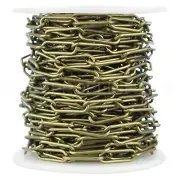 Paperclip Chain - 3/16" x 5/8" Link - Antique Bronze Color - Craft Jewelry Chain