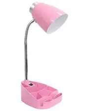 Lalia Home Gooseneck Organizer Desk Lamp with Tablet/Book Holder
