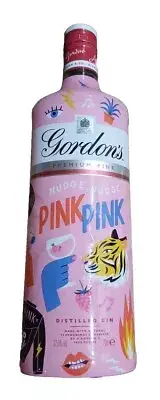 GORDONS GIN RARE EMPTY BOTTLE STUNNING LIMITED EDITION MANCAVE BREWERIANA PINK