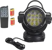 Brilluxa Boat Searchlight, 12V 24V LED Marine Spotlight With Remote, Yacht Work Light, 360 Degree Rotation Lamp