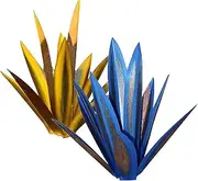 2PCs DIY Hand Painted Tequila Rustic Sculpture Garden Lawn Ornaments Metal Agave Plant Yard Art Decor Metal Agave Art Flowers