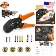 Professional Aglet Crimping Tool with Comfort Grip & 160 Colorful Metal Aglets