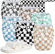 Wegreeco Washable Reusable Baby Cloth Pocket Diapers 6 Pack + 6 Inserts + 1 Wet Bag