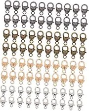 SHINEOFI Unique Lobster Claw Heart Clasp 80pcs Set for DIY Accessories Necklace Bracelet