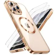 for iPhone 16 Pro Max Case with 2X Screen Protector [Built-in Desert Titanium