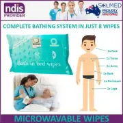 BATH IN BED WIPES WATERLESS BATHING SYSTEM PACK OF 8 WIPES BODY WIPES