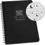 Side Spiral Polydura Notebook, 4.625 X 7 Inch Size, Black