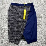 Catherine Malandrino Split Skirt Womens Size 4 Venice Blue Designer $198 MSRP