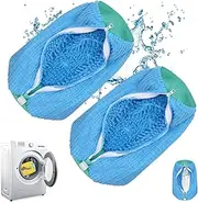 [FOTN] Shoe Washing Machine Bag, Sneaker Cleaning Laundry Shoe Bag, Reusable & Durable Zipper Shoe Cleaing Bag Keep Shoe Clean, Laundry Bags for Washer Dryer, Blue, 2 Pack