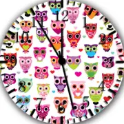 Cute Owls Frameless Borderless Wall Clock Nice For Gifts or Decor E258