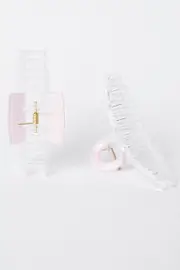 Pink 2 Pack Claw Clips - Size ONE, Women's Hair Accessory