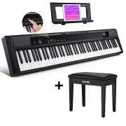 Eastar EP-120 Fully Weighted 88-Key Beginner Digital Piano with Touchscreen and Sustain Pedal - Piano + Bench