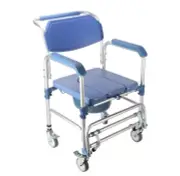 ybaymy 4-in-1 Commode Toilet Chair, Bathroom Shower Chair with Wheels,...