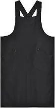 Surblue Cotton Linen Aprons for Women Cross Back Kitchen Apron with Pockets Pinafore Dress for Baking Cooking Gardening Work