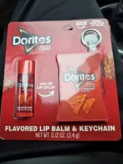 Doritos Nacho Cheese flavour Lip Balm + Holder Keychain Set New usa import.