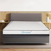 Dreamz Single Mattress Knitted Fabric, 21cm Thickness, with 5-Zone Pocket Spring System, High-Density Foam Tight Top, Medium Firm Coil Bedding, Breathable Top, 15Yrs Warranty, 190cmx91cm, White