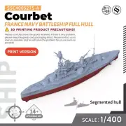SSMODEL SSC527S-A 1/400 Military Model France Navy Courbet Battleship Full Hull