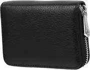 [Veemoon] Cowhide Card Pouch Compact Id Bag Zipper Pouch Coin Holder Portable Organizer