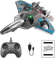 Remote Control Plane - RC LED Foam Drone, 2.4GHz Combat Model Toy | Quadcopter Airplane Glider with Flight Modes, Rechargeable Battery, Improve Hand-Coordination, A Gift