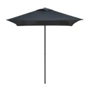 New 2m Square Market Outdoor Umbrella Patio Garden Beach Sunshade Canopy - Black