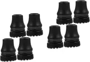 8 pcs Silicone for Walking Chair Crutch Stick Tips Rubber Feet Replacement Alpenstock Tip Poles Anti-Skid Hiking Cane Foot Protectors Caps Pole Trekking Pad Cover Head Mat