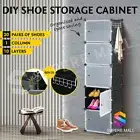 10 Tier 20 Pairs Shoe Storage Box Cabinet Organiser Cube DIY Shoe Rack Black