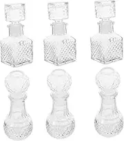 PEPLAYTAL Trial Bottle Set Crystal Liquor Decanter Mini Whiskey Container Ideal for Wine Tasting Parties