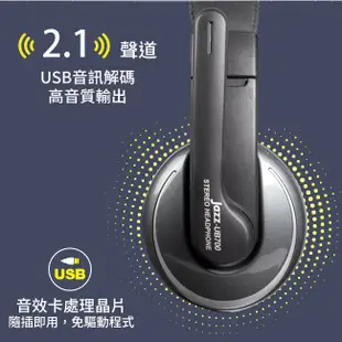 【Intopic】JAZZ-UB700 頭戴式 耳罩式 USB 耳機麥克風