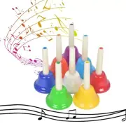 8 Note Handbells Set Colorful Hand Bells Musical Bells Percussion Instrument