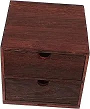 Mobestech 1pc Box Vintage Tabletop Cosmetics Organizer Drawer Type Storage Box Stackable Storage for Stationery Sundries Compact Design for Tidy Desktop Home Office