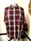 Lauren Ralph Lauren Women's Top RED MULTI Plaid Long Sleeve Button Front 2X