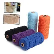 Pack of 5 Macrame Cord Natual Macrame Cotton Cord DIY Craft Cord Spool Twine