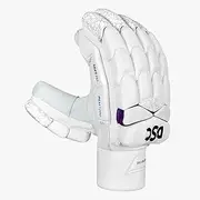 DSC Blu 1000 2023 Cricket Batting Gloves | Color: White | Size: Youth-RH | Material: PU/Leather | for Men & Boys | Lightweight and Durable | Fibre-Reinforced Protection