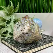 Ocean Sea Jasper Druzy Floating Cube Crystal Carving 724g