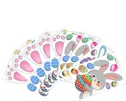 Bunny Feet Footprints Stickers | Rabbit Feet Easter Bunny Decals Stickers Floor Decal Clings,Rabbit Paw Print Floor Stickers, Easter Wall Decals, Easter Decorations for Floor