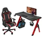 Gaming Desk Office Table Desktop PC Computer Racing Laptop RGB light 140cm Red