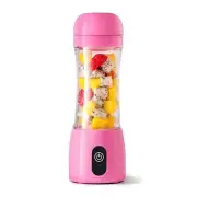 NNEAGS 380ml Portable Mini USB Rechargeable Handheld Fruit Mixer Juicer Pink