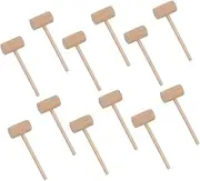 HEALSOPTHY 15Pcs Mini Wooden Crab Hammers Durable Seafood Mallets for Lobster Crab Cakes Lightweight Design Practical Tools for Cooking Play