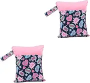 Kisangel 2pcs Multi-Purpose Nappy Bag Diaper Changing Bag with Zipper Wet Storage Pockets