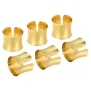 Metal Napkin Rings, 6pcs Striped Open Napkin Ring Holder Buckle, Gold Tone