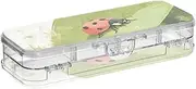 Yoogain Insect Resting on The Green Leaf Clear Pencils Box 2 Layer Hard Boxes Pens Case For Stationery Supplies With Lid